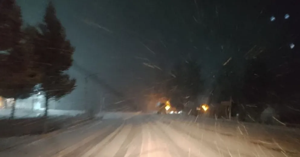 Entre Bariloche y El Bolsón: se registran intensas nevadas en las zonas altas de Ruta 40