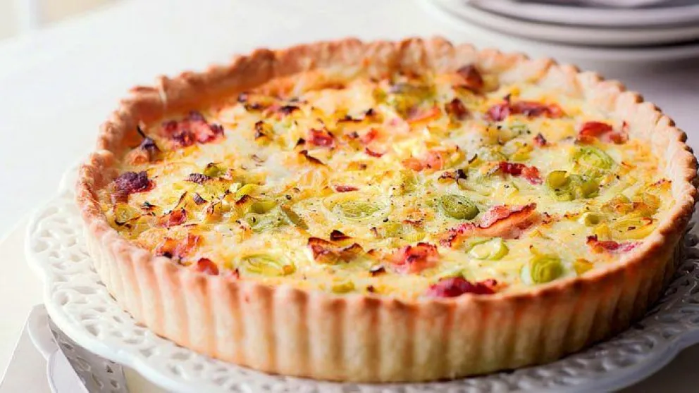 Una receta diferente: tarta de acelga con panceta, ajo y queso cheddar