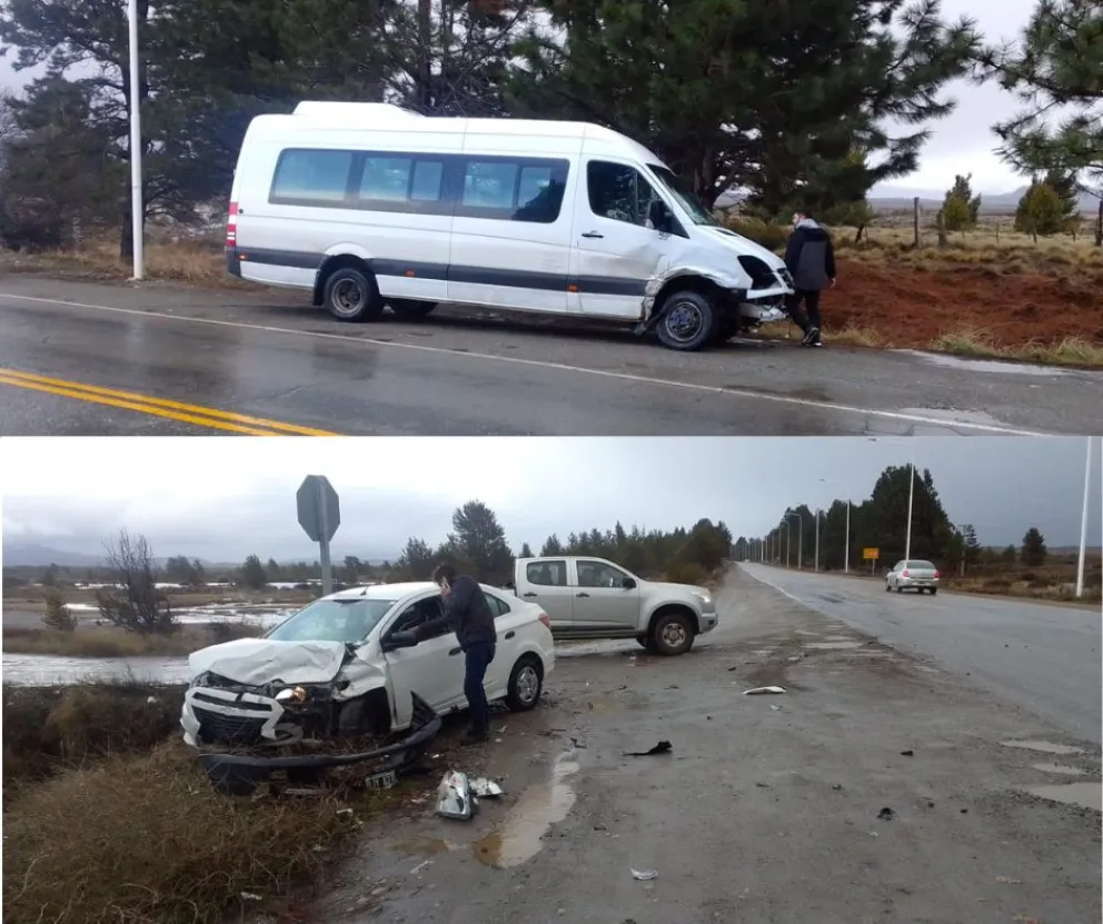 Fuerte choque entre un auto de alquiler y una trafic de turismo