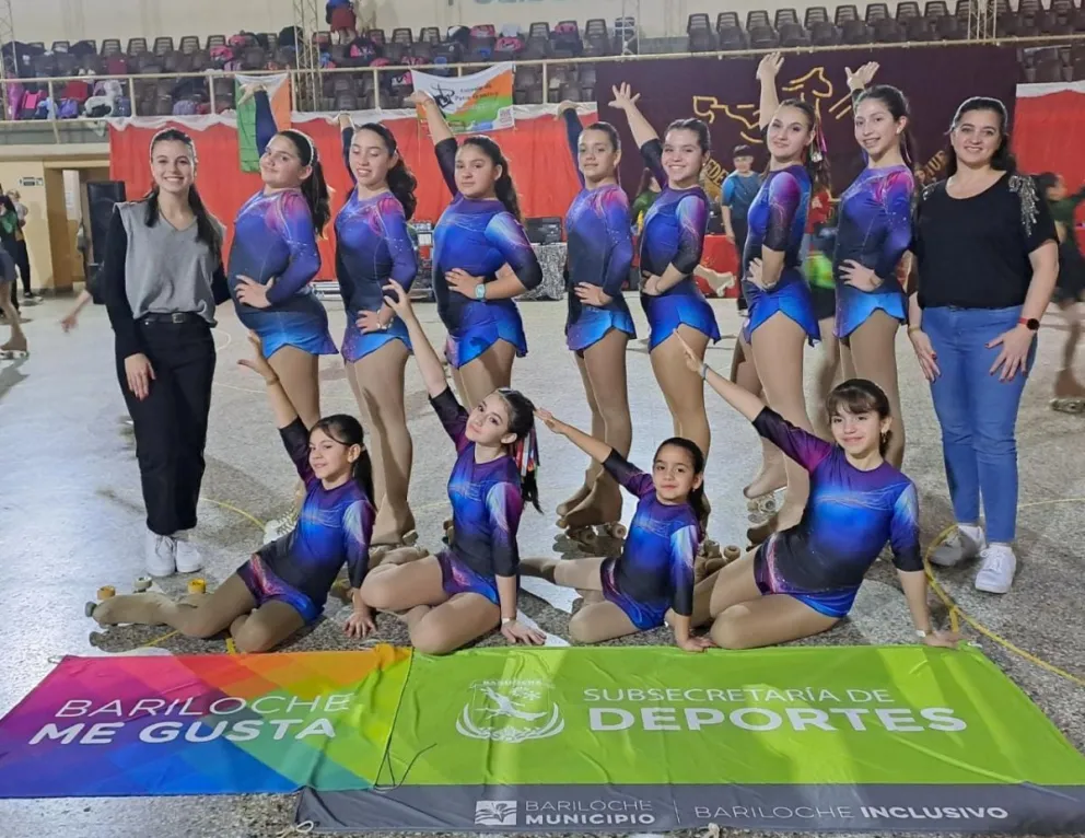 Gran actuación de la Escuela Municipal de Bariloche entre 200 patinadoras de Río Negro y Neuquén 