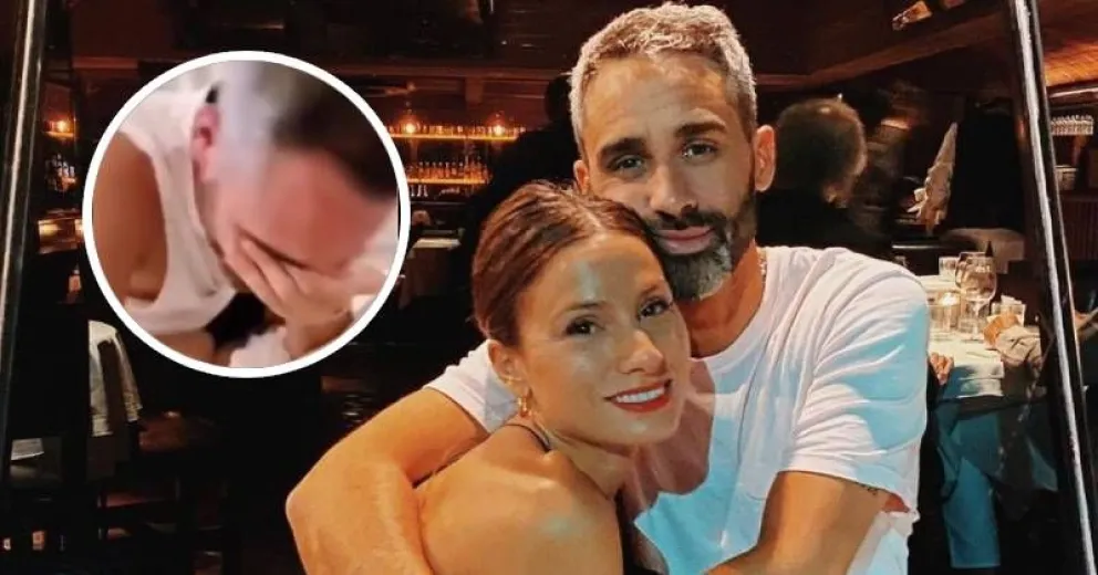 Tefi Russo sorprendió al Pollo Álvarez en el día de su aniversario y le dio un terrible susto