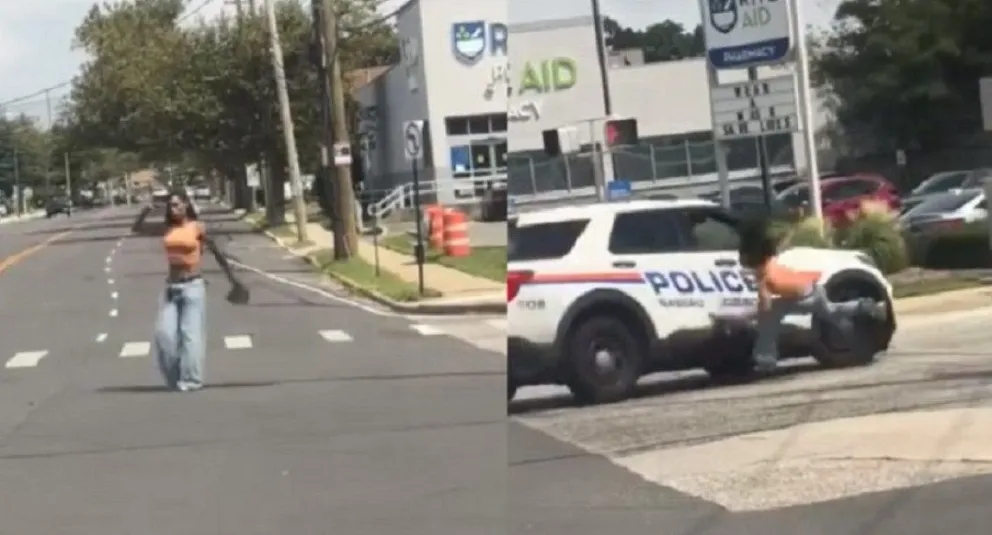 Video: un policía atropelló a mujer armada que detenía tráfico en NY