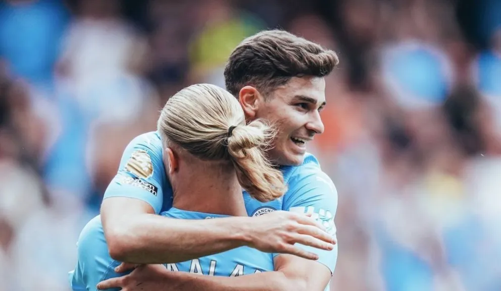 “34 pases”: Golazo de Julián Álvarez en la goleada del Manchester City