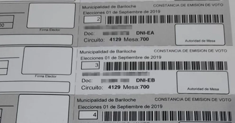 Primeros problemas: la constancia de voto dice “elecciones 01 de septiembre de 2019”