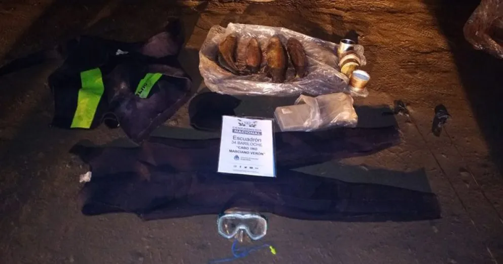 Pesca ilegal en el Ñirihuau: los sorprendieron con traje de neopreno y arpones caseros