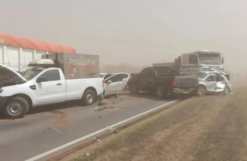 VIDEO: Impactante choque en cadena sacudió la autopista Rosario - Córdoba
