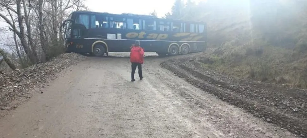 Un colectivo atravesado en la curva interrumpió el acceso a reserva natural