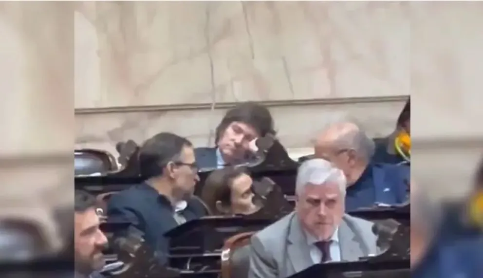 Escándalo en el Congreso: Javier Milei se durmió en plena sesión sobre impuesto a las Ganancias