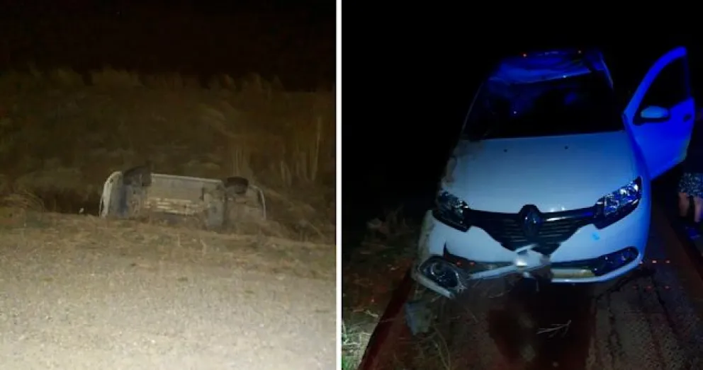Ruta 40: volcaron tras encandilarse con un camión y resultaron con heridas leves