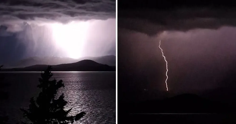 Mirá el video del impactante rayo que iluminó todo el Nahuel Huapi