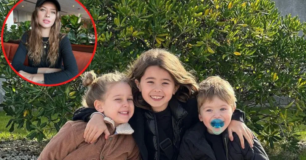 Familia full: las fotos que la China Suárez se sacó con los dos padres de sus hijos