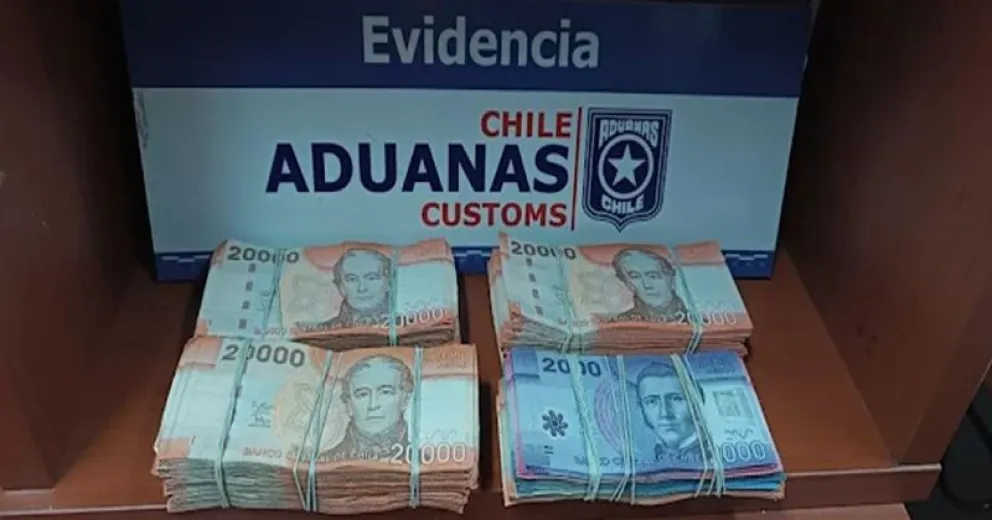 La Aduana chilena incautó más de 12 millones de pesos en efectivo