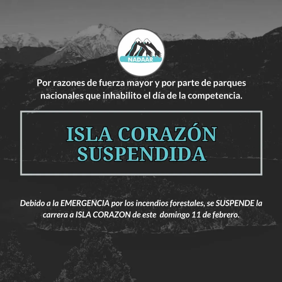 Se suspende la carrera Isla Corazón debido al incendio forestal