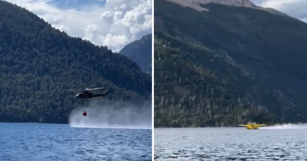 Mirá cómo se abastecen los medios aéreos para el combate contra el fuego en brazo Tristeza