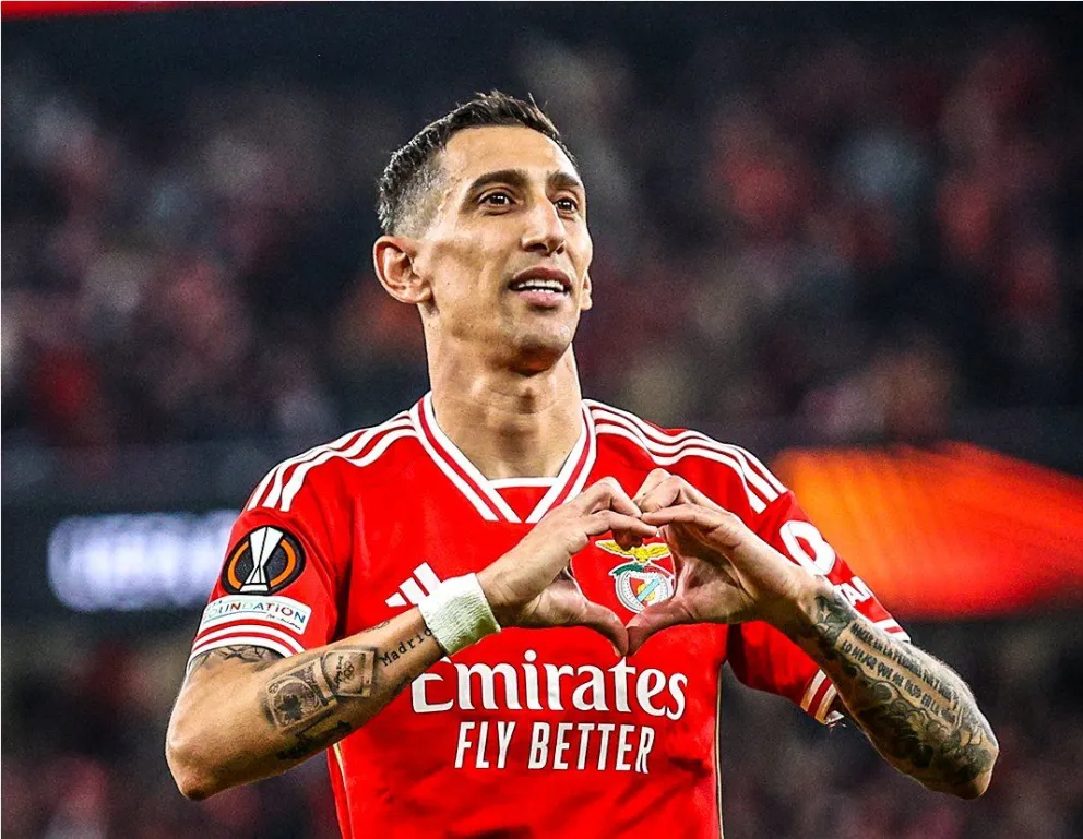 Di María le dio la victoria al Benfica con un doblete 