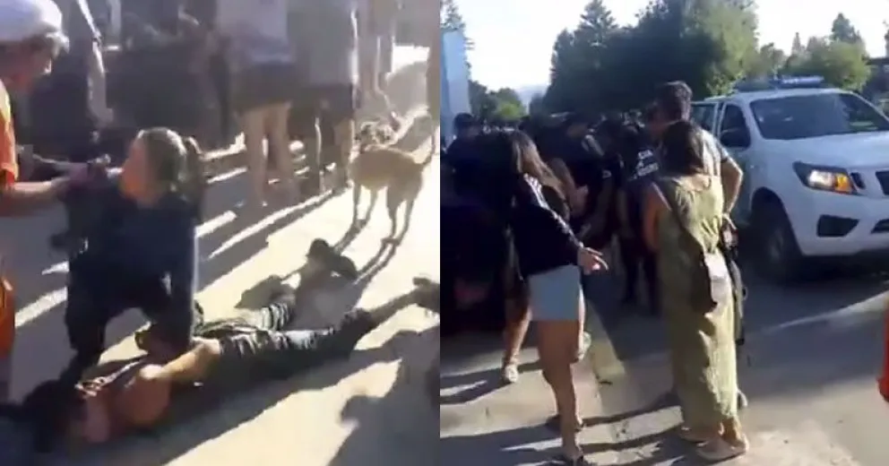 Feriantes estaban peleando pero se unieron contra la policía