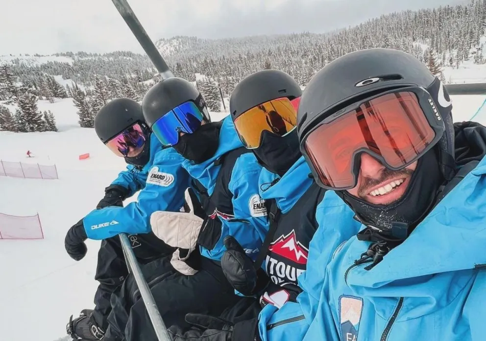 El equipo argentino de snowboard freestyle se presenta en tierras europeas