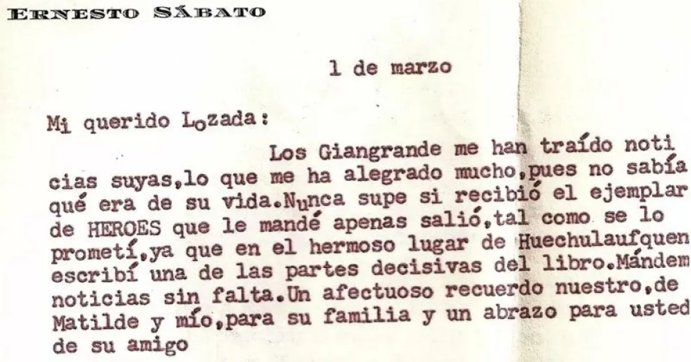 El Parque Nacional Lanín sumará a su patrimonio cartas del escritor Ernesto Sábato