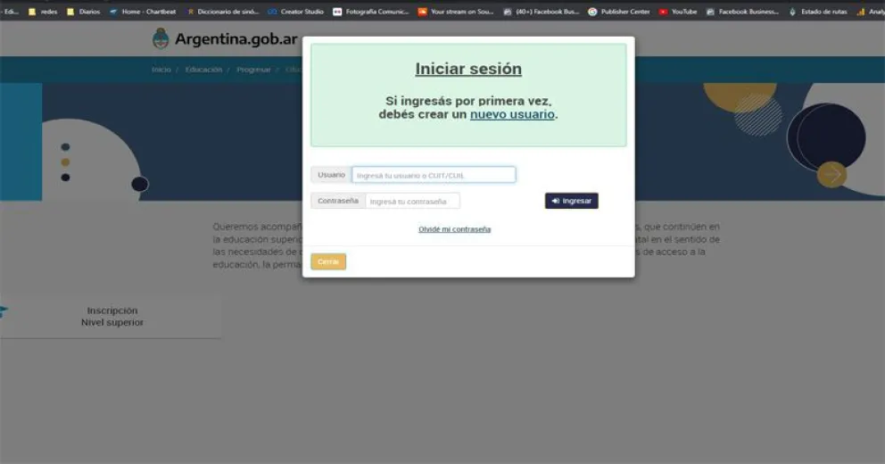 Es muy difícil inscribirse en el sitio web de Becas Progresar