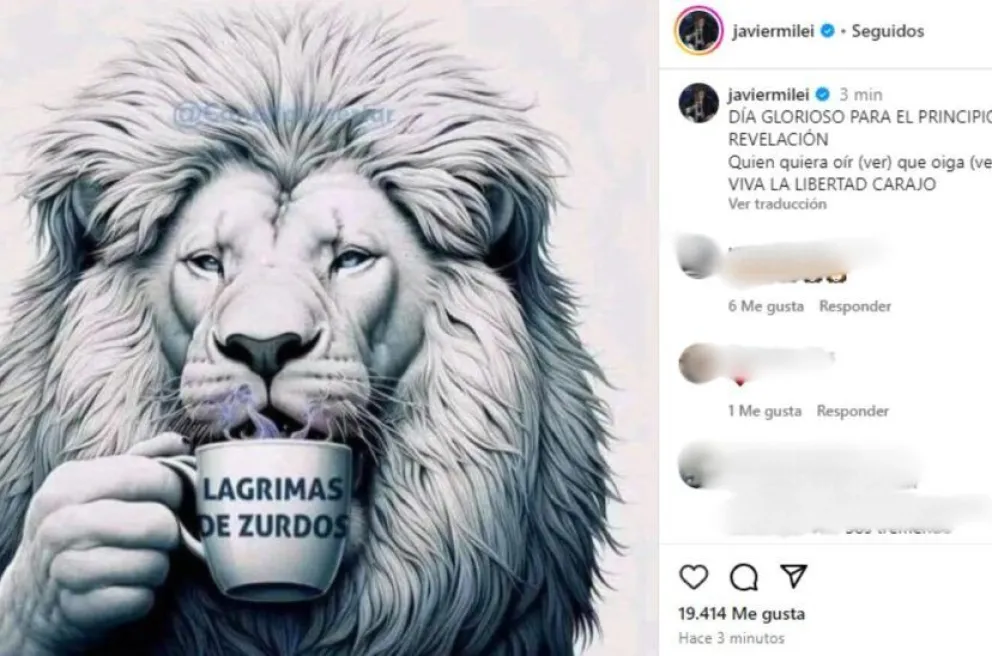 El polémico mensaje de Javier Milei: "Lágrimas de zurdos"