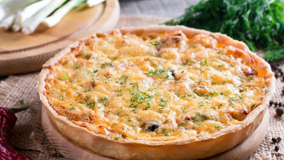 Una delicia: tarta de puerro y espinacas con queso