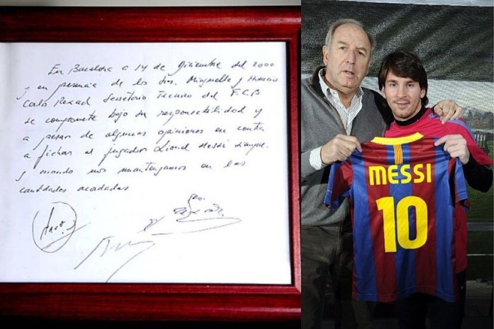 Arranca la subasta de la histórica servilleta en la que Messi firmó su primer contrato con Barcelona