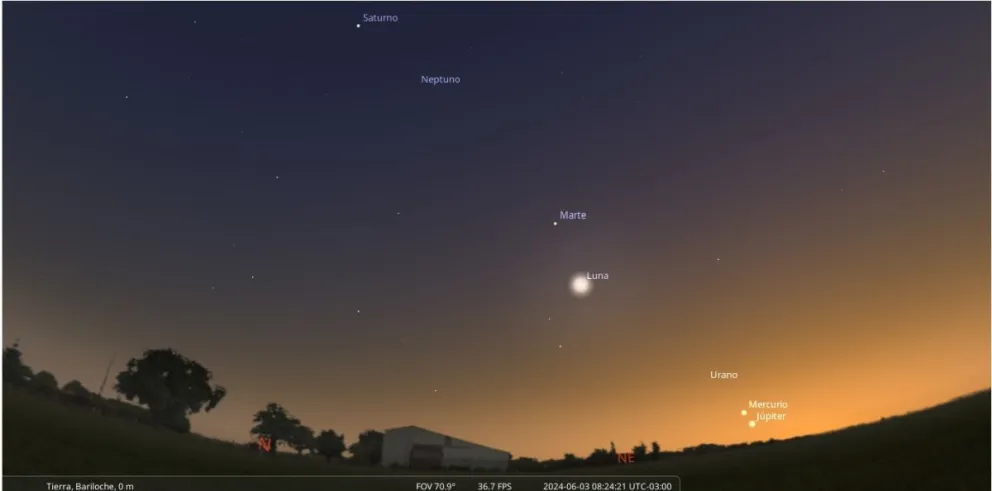 Una "mini" alineación planetaria está en camino, pero ¿se podrá ver desde Bariloche?
