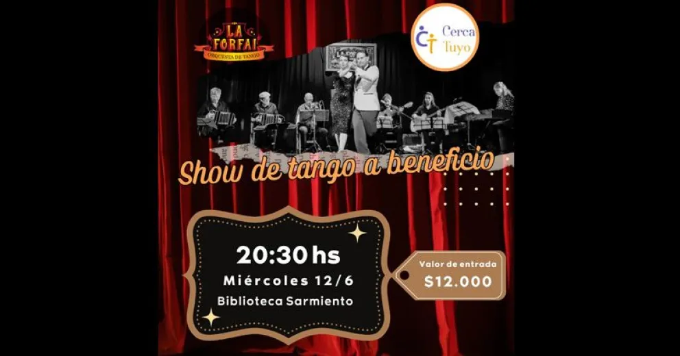Invitan a un show de tango a total beneficio en la Usina del Centro Cívico