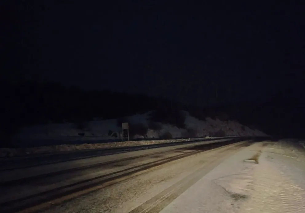 Piden transitar con extrema precaución en Ruta 40 por presencia de hielo en la calzada