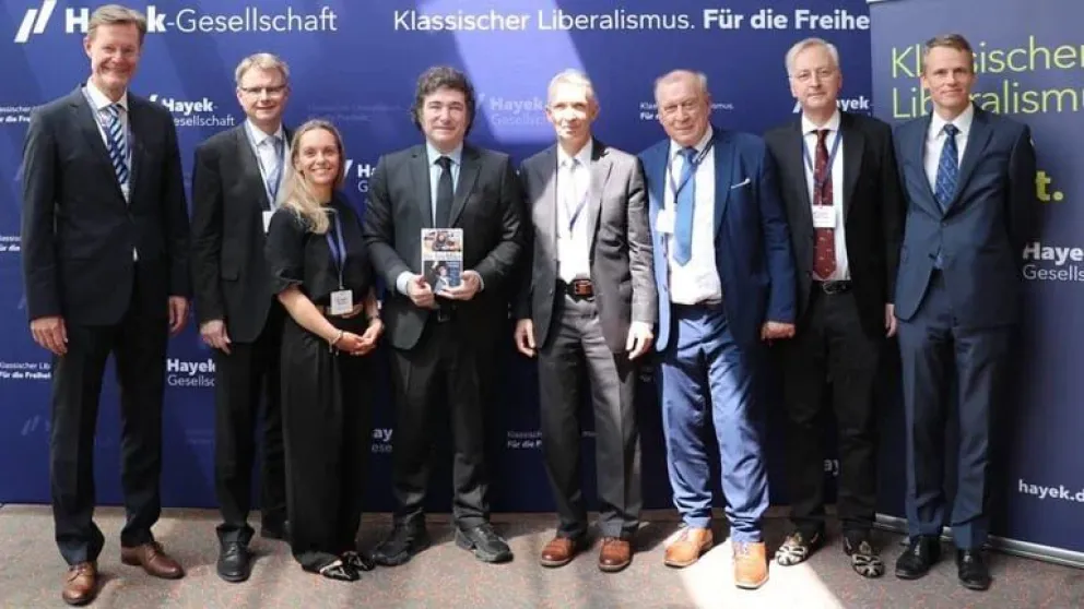 Javier Milei recibió una condecoración neoliberal en Alemania