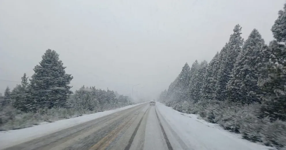 Nieva copiosamente entre Bariloche y El Bolsón: piden extrema precaución 