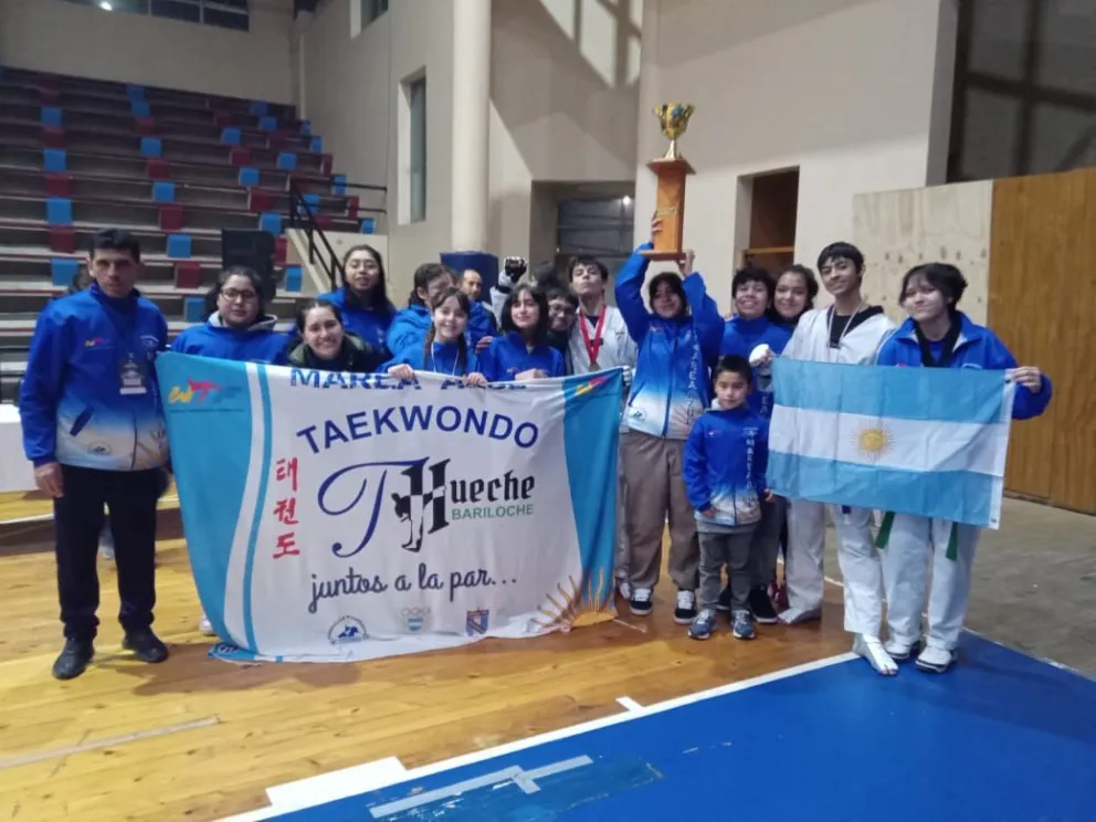 Integrantes de la escuela de taekwondo Hueche compitieron en Chile y se trajeron varias copas