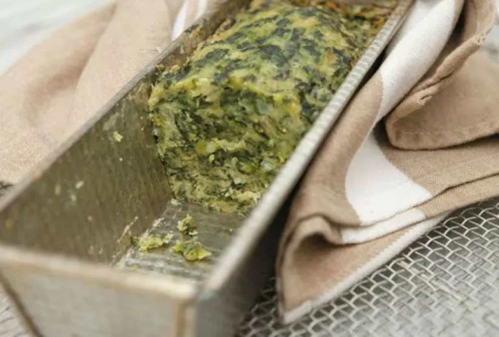 Budín de espinaca en minutos ¡ideal para este finde!