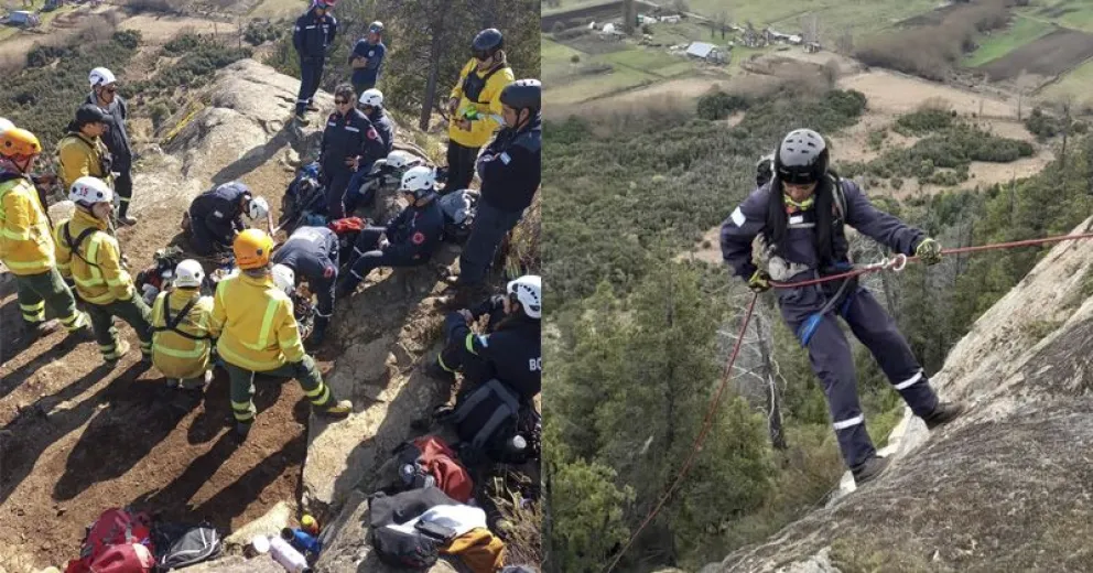 Bomberos de toda la Comarca se capacitaron en rescate en montaña