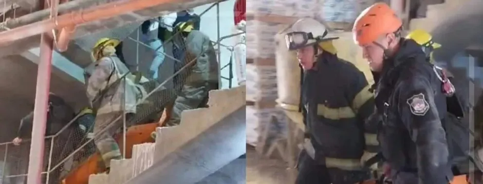Bomberos rescataron a un obrero descompensado en un piso 12 de edificio en construcción