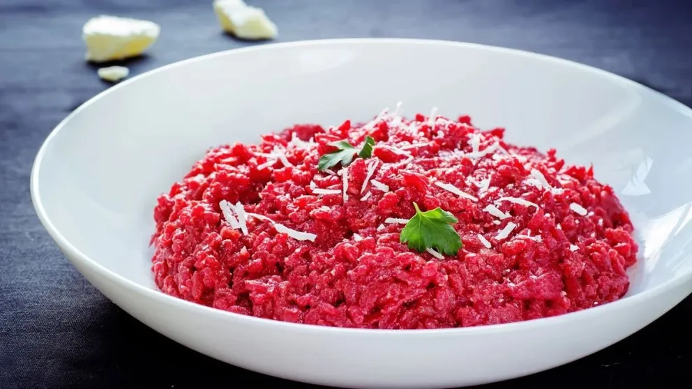 ¡Riquísimo!: Hace este increíble risotto de remolacha y vino