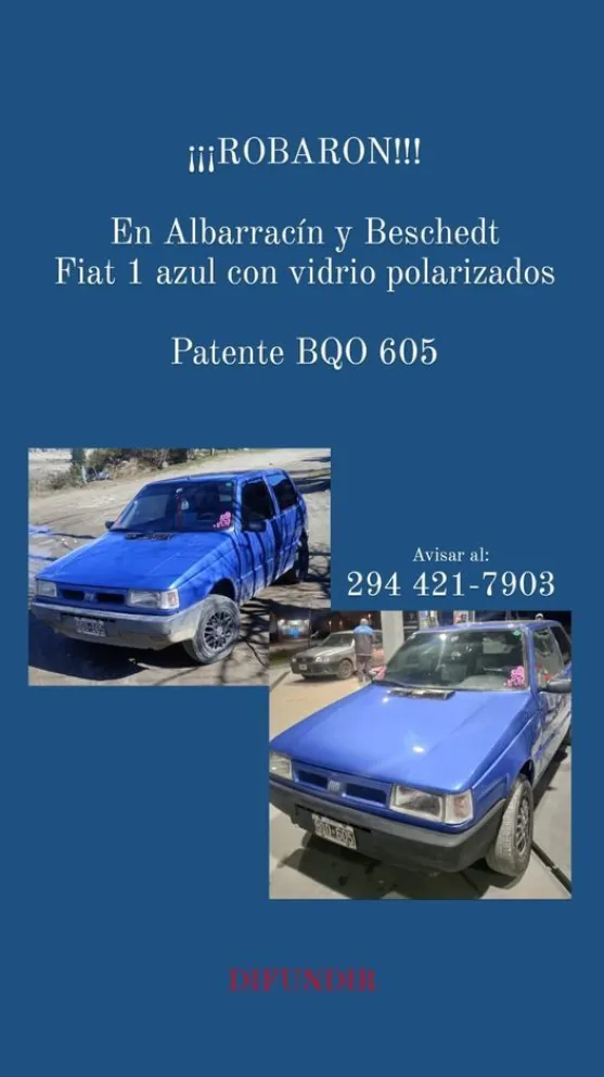 Le robaron el auto en el centro de Bariloche y lo busca por redes sociales