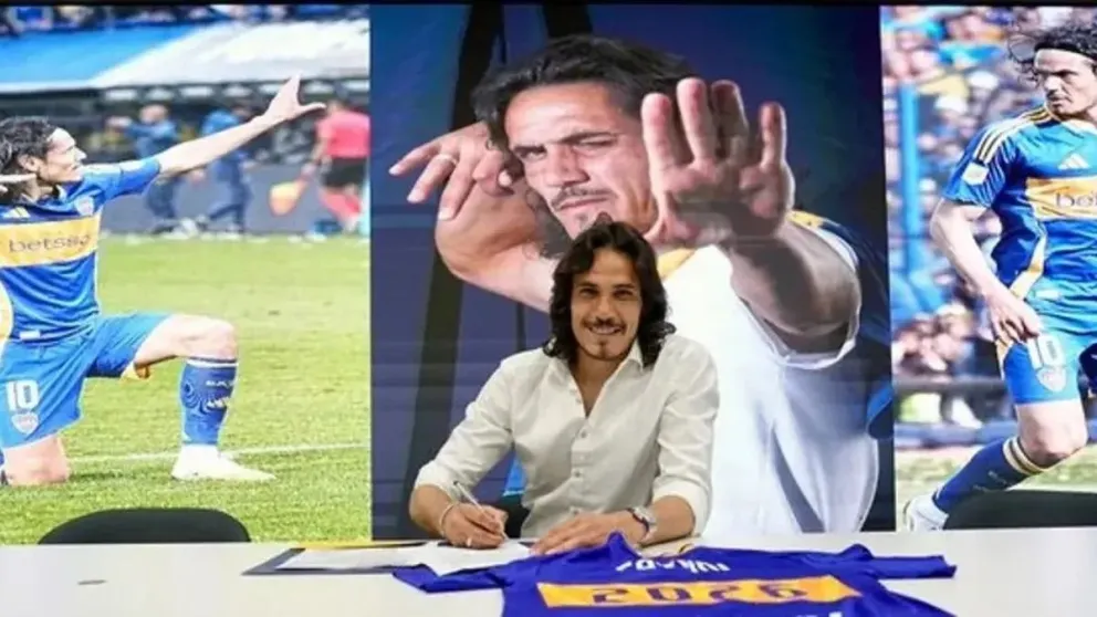 Cavani renueva con Boca hasta 2026