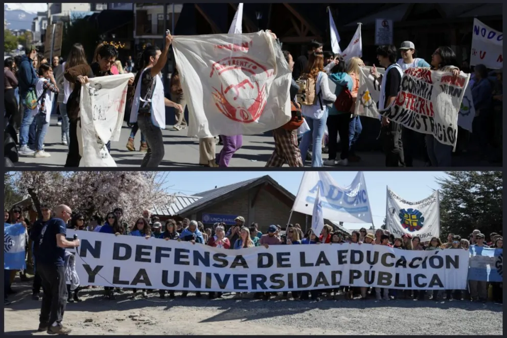 Realizaron "banderazos" en las sedes del CRUB y la UNRN pidiendo por el presupuesto universitario