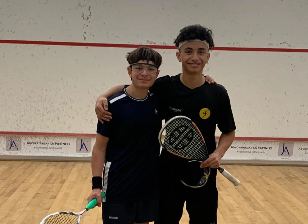 Gran experiencia del barilochense Teo Díaz Silin en el Nordic Junior Open de Squash en Suecia