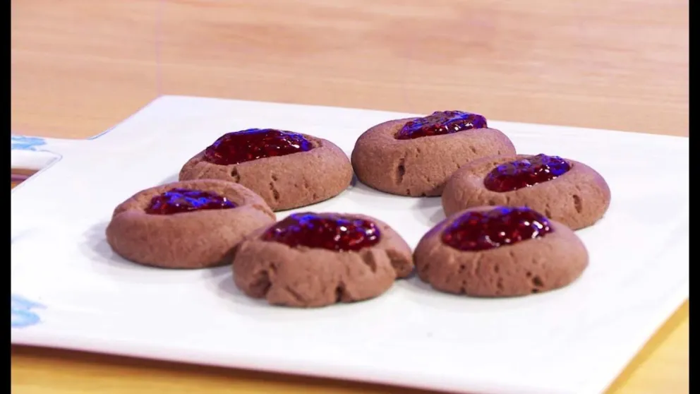 Estas pepas de chocolate con mermelada quedan deliciosas. 