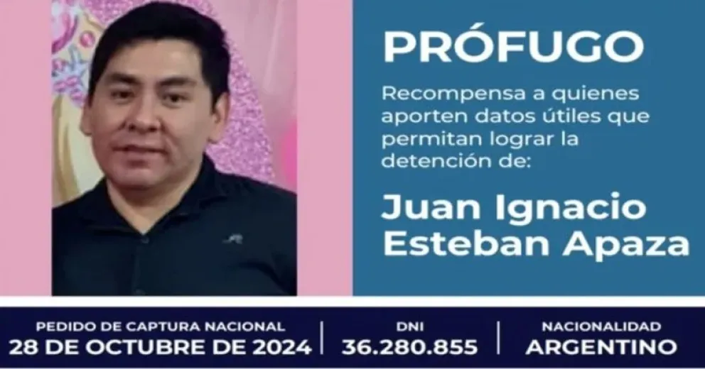 El flyer de búsqueda de Apaza.