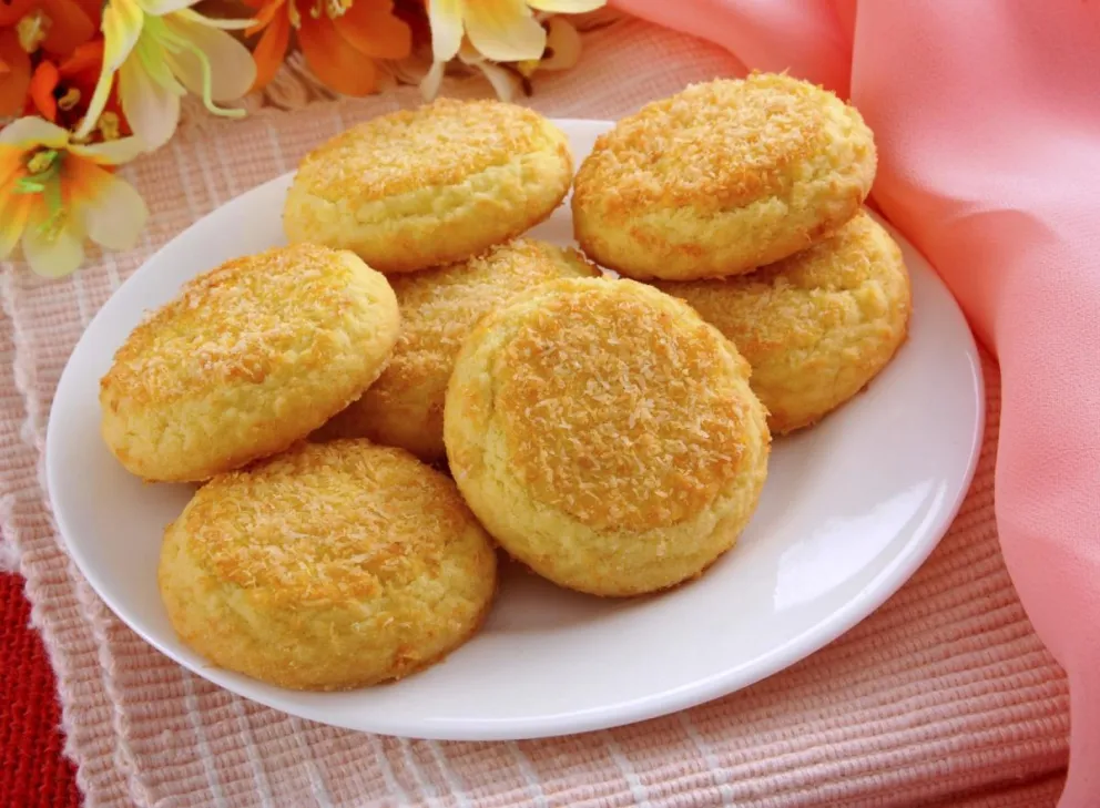 Galletitas de coco hechas en casa. 