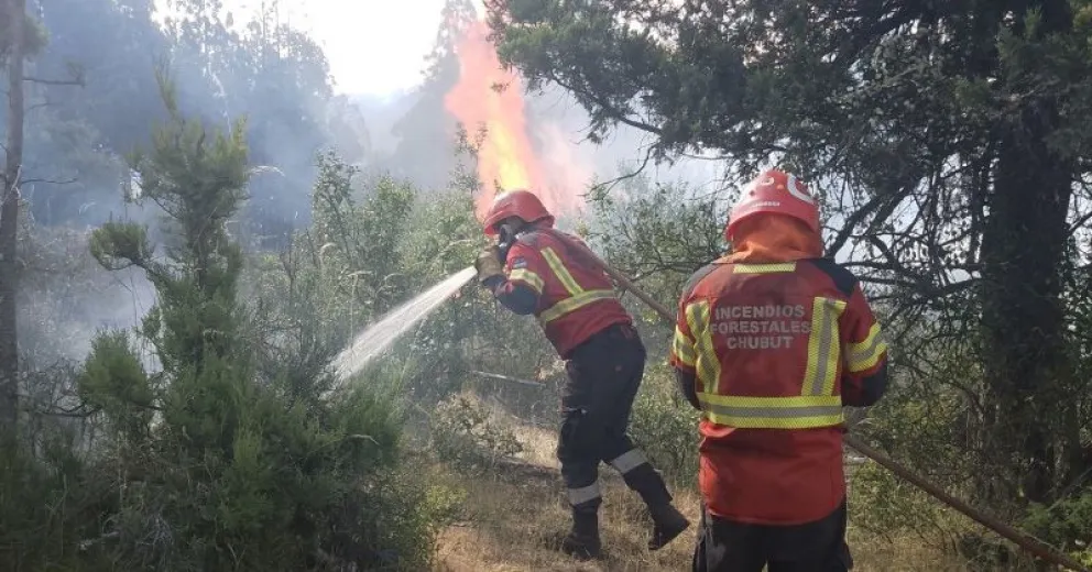 Continúan con el combate del fuego.