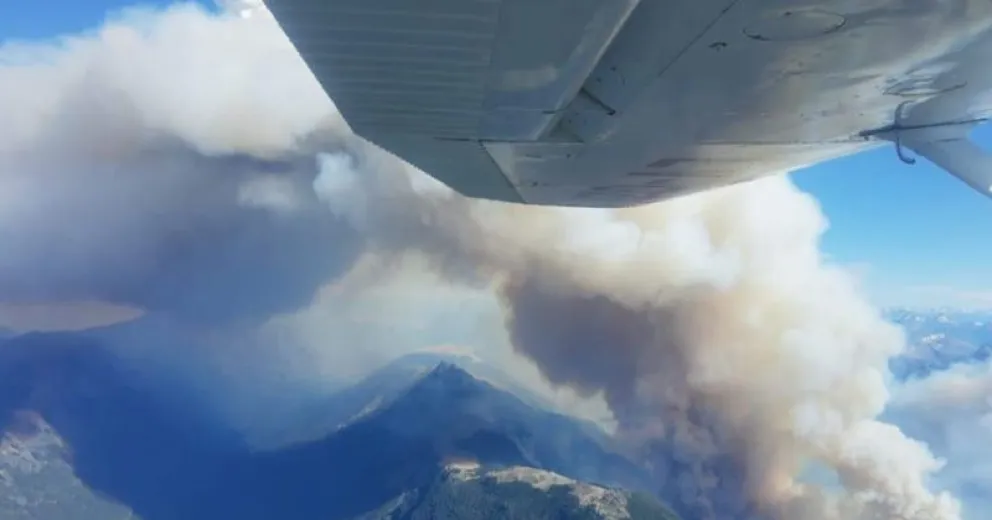La dirección del viento marca el rumbo y el avance del incendio.