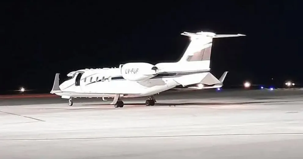 El avión que llevó a Tomás a Neuquén capital.