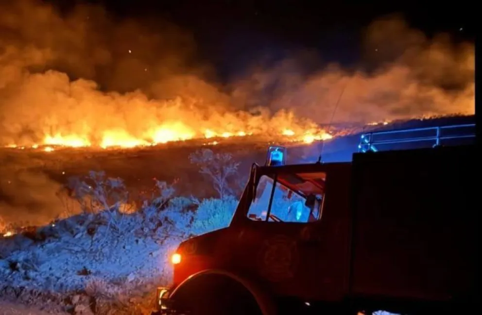 Las llamas se propagaban rápidamente producto del viento.