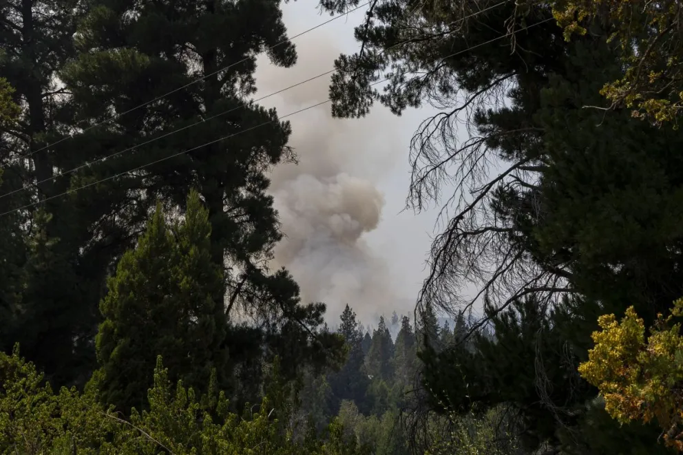 El fuego sigue activo y su avance, depende de la dirección del viento. (Foto: Euge Neme)