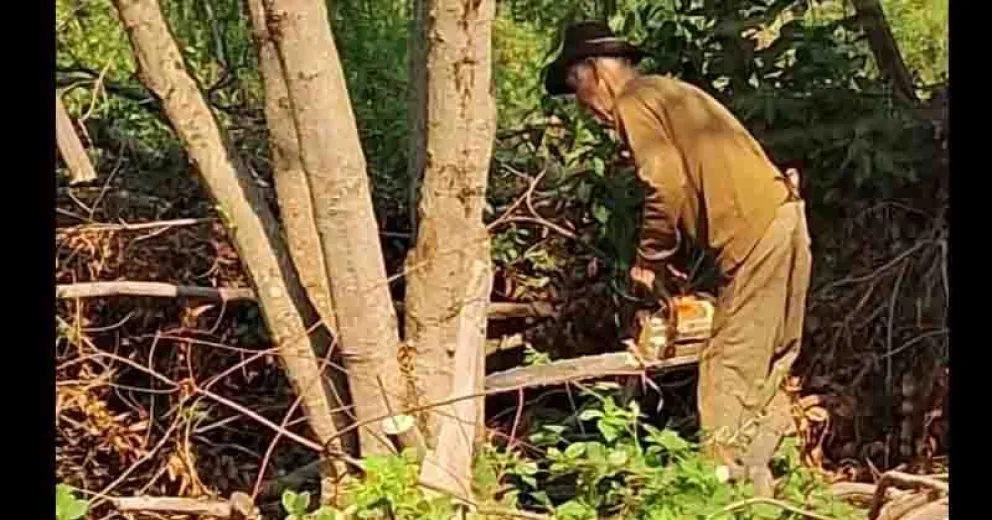 Un final muy triste para el poblador. Imagen enviada por un remisero a Noticias Del Bolsón.