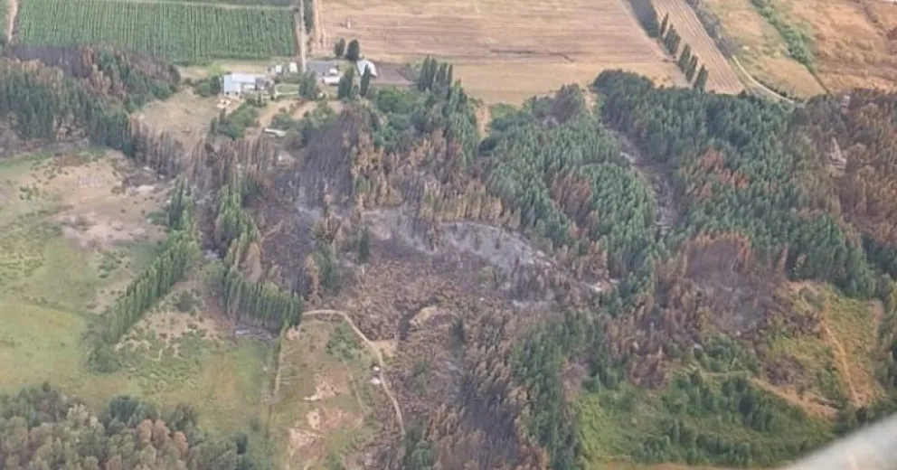 La triste postal de Mallín Ahogado. Foto gentileza Noticias Del Bolsón.